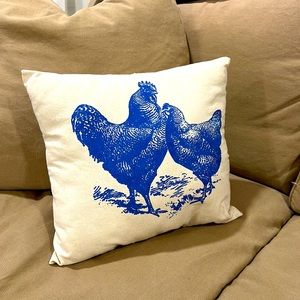 EUC Handmade Farmhouse Chicken Printed Throw Pillow